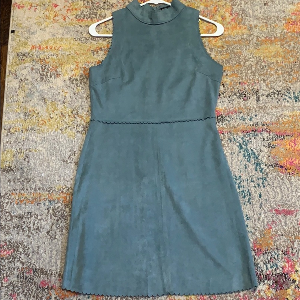 Sage green suede dress